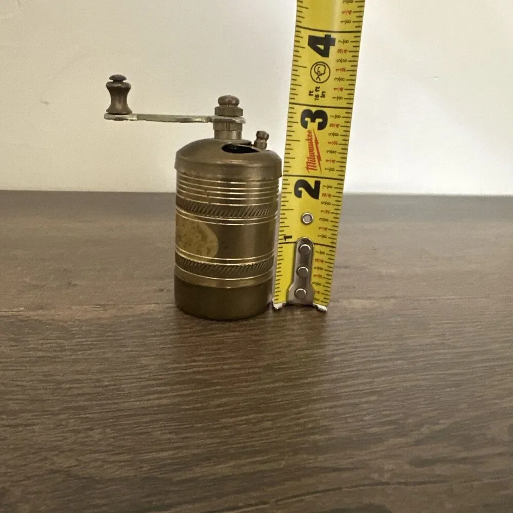 Vintage Spice Grinder Brass 1970s 3 Inches High Coffee Small Mini
